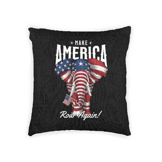 Republican Make America Roar Again Election 2024 Woven Pillows
