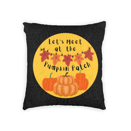 meet at the pumpkin patch Woven Pillows