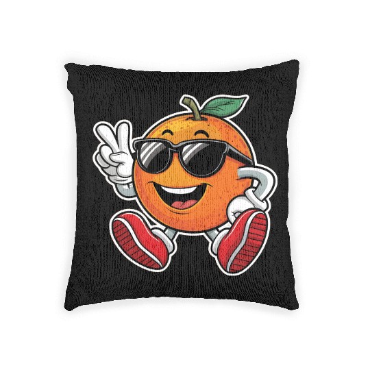 Funny Orange Fruit Relaxing Woven Pillows
