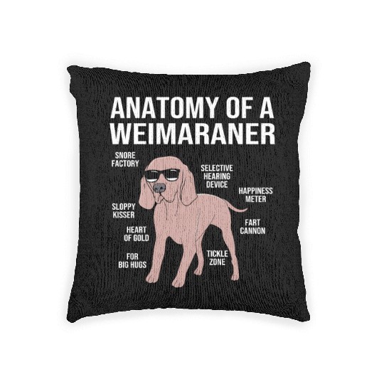 Dog With Sunglasses Anatomy Of A Weimaraner Woven Pillows