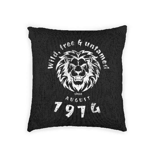 50th birthday Wild, free & untamed since 08/1974 Woven Pillows