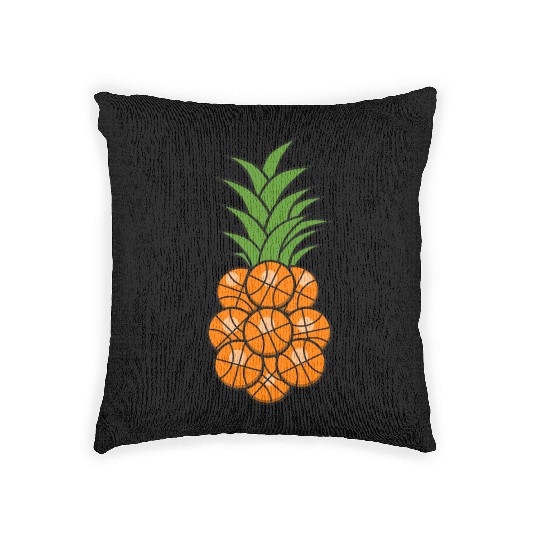 FUNNY PINEAPPLE BASKETBALL Woven Pillows