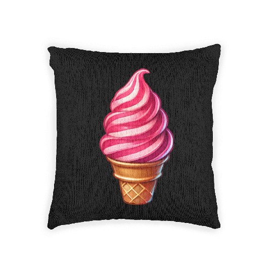 Candy cane ice cream motif in a sweet ice cream Woven Pillows