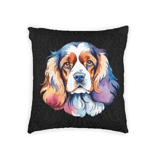 American Cocker Spaniel Watercolor Woven Pillows