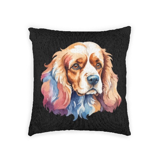 American Cocker Spaniel Watercolor Woven Pillows