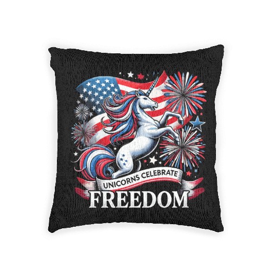 Star-Spangled Unicorn with American Pride and Woven Pillows