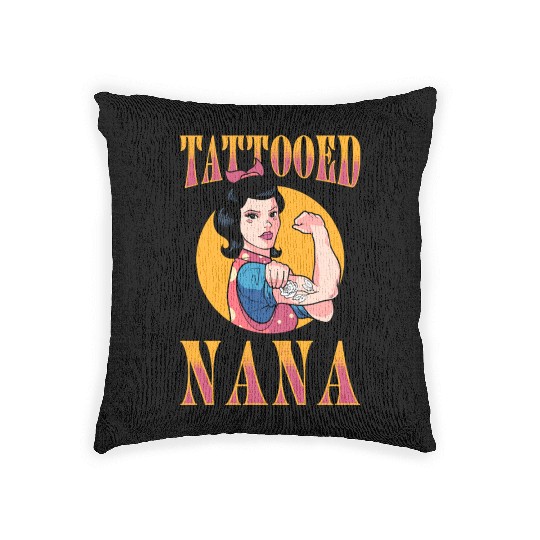 Tattooist Inked Tattoo Tattooed Nana Woven Pillows