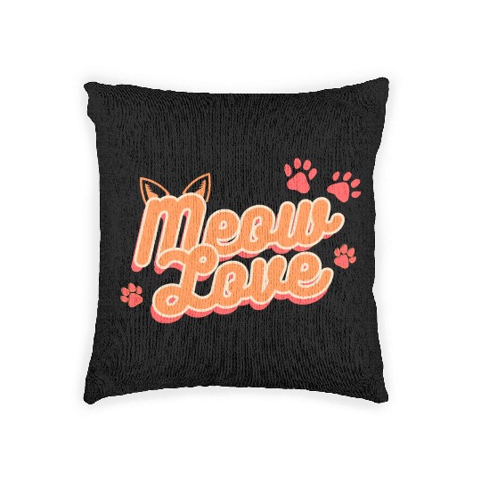 Meow Love, Cat Lover Woven Pillows