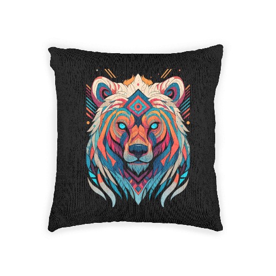 Native American Spirit Wolf Woven Pillows