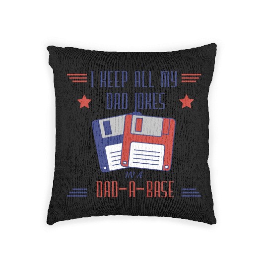 Funny dad jokes from son or daughter fathers day Woven Pillows