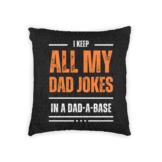 Funny dad jokes from son or daughter fathers day Woven Pillows
