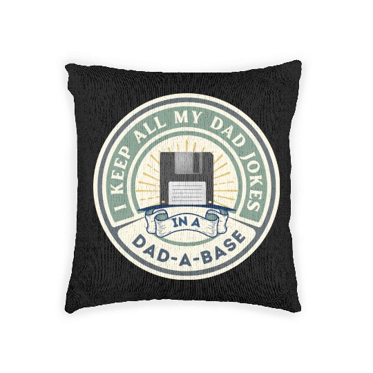 Funny dad jokes from son or daughter fathers day Woven Pillows