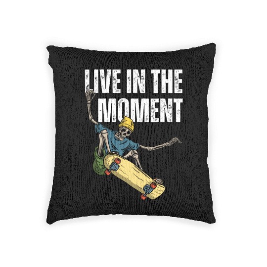 Skater's Live in the Moment Inspiration Woven Pillows