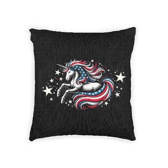 Star-Spangled Unicorn with American Pride and Woven Pillows