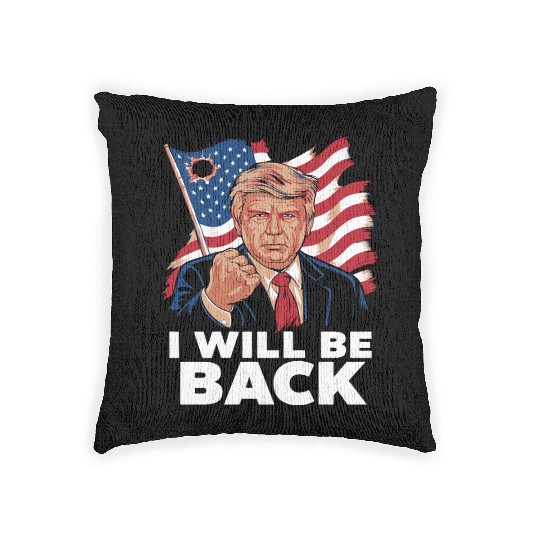 i will be back trump Woven Pillows