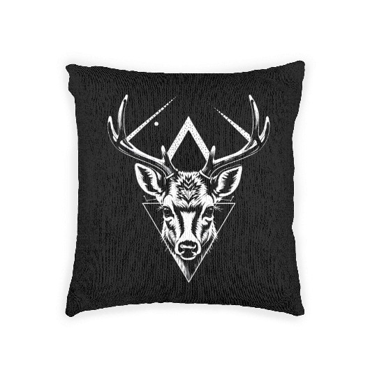 Psychedelic Geometric Deer Woven Pillows