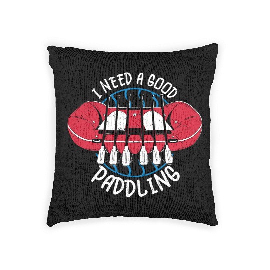 I Need A Good Paddling Rafting White Water Woven Pillows