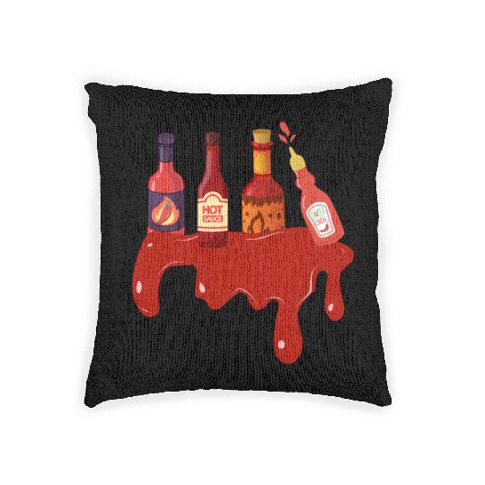 Hot Sauce Hot Sauces Foodie Tea Spicy Hot Woven Pillows
