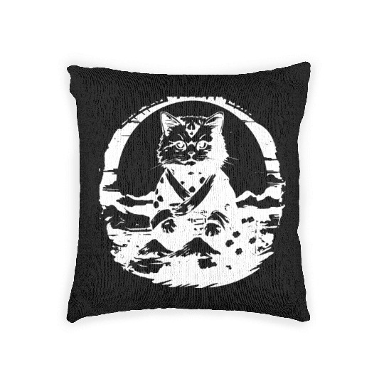Japanese Cat Woven Pillows