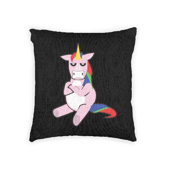 Grumpy Unicorn Woven Pillows