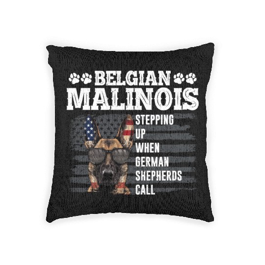 BELGIAN MALINOIS STEPPING UP WHEN SHEPHERDS CALL Woven Pillows