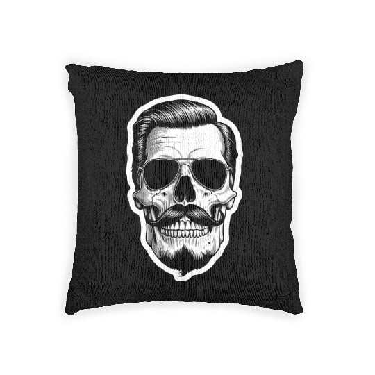 Masculine skull Woven Pillows
