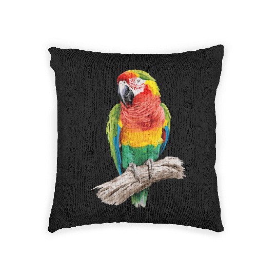 Macaw Parrot for a Bird Lover Animal Lover Woven Pillows