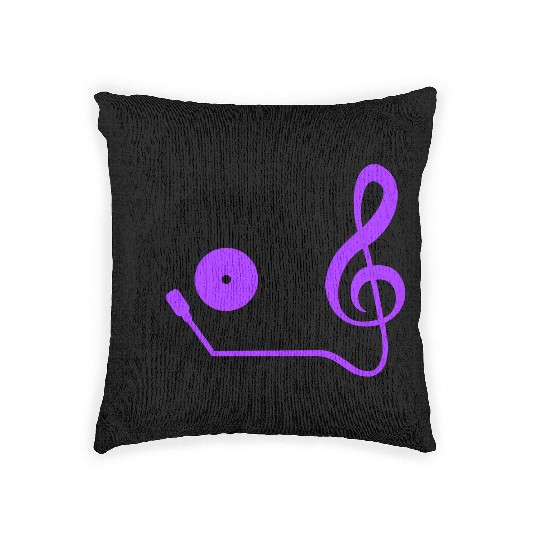 Music Clef Note Record Plate Vinyl DJ Party Treble Woven Pillows