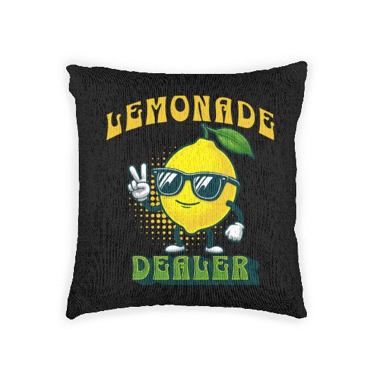Lemonade Dealer Lemon Juice Stand Store Staff Woven Pillows