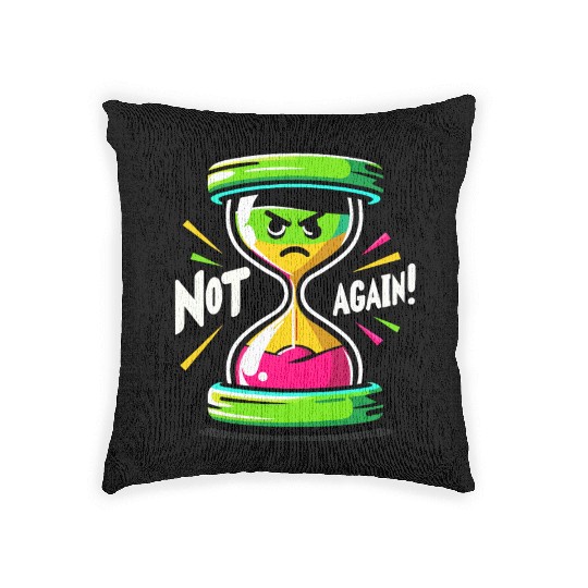 Angry Hourglass Not Again Lime Green Trendy Colors Woven Pillows