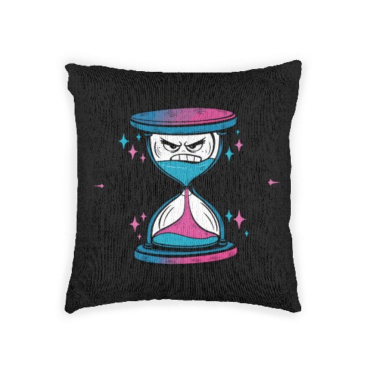 Angry Hourglass with Positive Vibes for Fun Woven Pillows