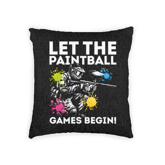 Let The Paintball Games Begin! Tactical Player Pai Woven Pillows