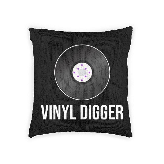 Vinyl Digger Collector Antique Rustic Radio Woven Pillows