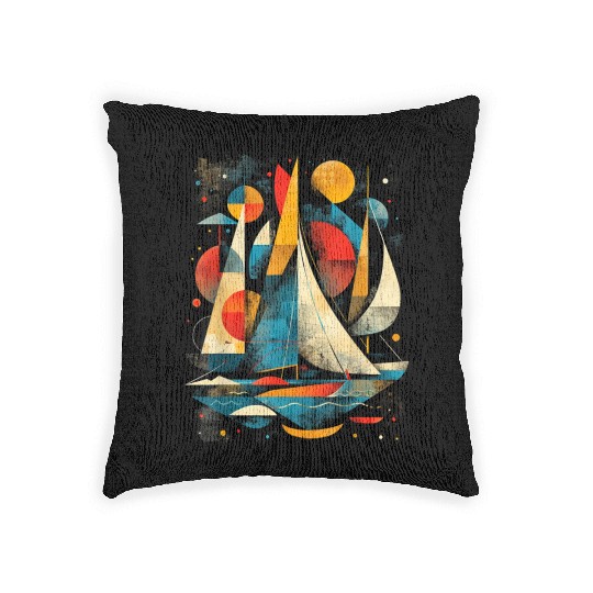 Artistic Sailor Women Sailing Woven Pillows