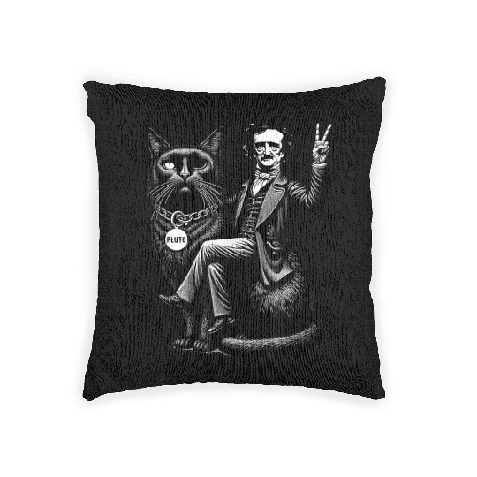Edgar Allan Poe Riding Woven Pillows