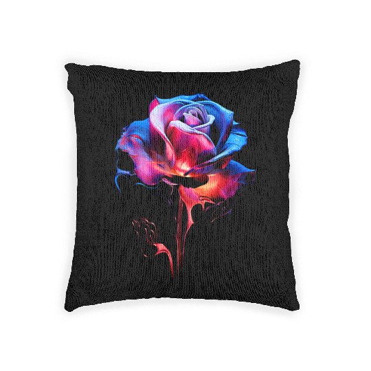 Lover Artwork Graphic Flower Woven Pillows
