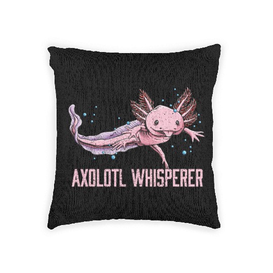 Axolotl Whisperer Salamander Animal Lover Amphibia Woven Pillows