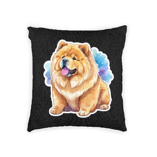 Chow Chow Watercolor Woven Pillows