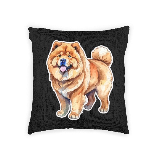 Chow Chow Watercolor Woven Pillows