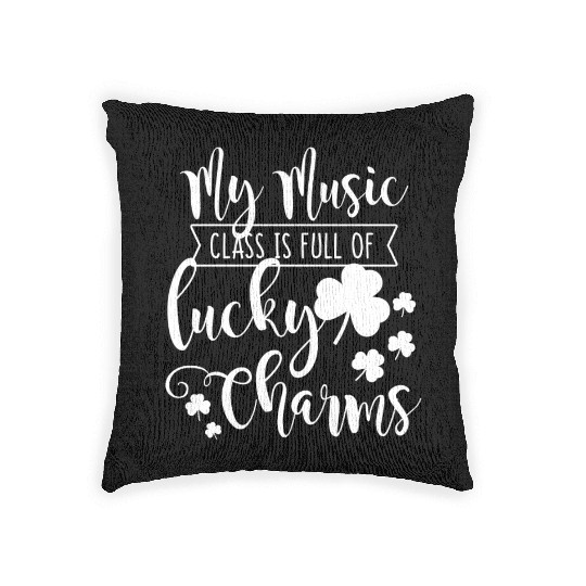 Womens Music Teacher Saint Patricks Day Funny Woven Pillows