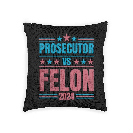 Prosecutor vs Felon Funny Woven Pillows
