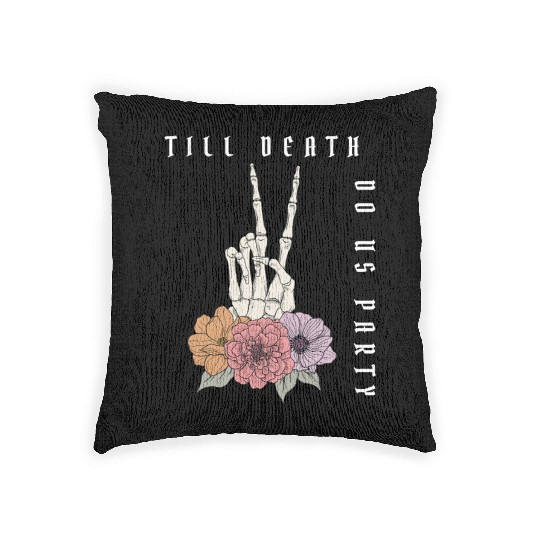 Funny Bachelorette Party Til Death Do Us Party Woven Pillows