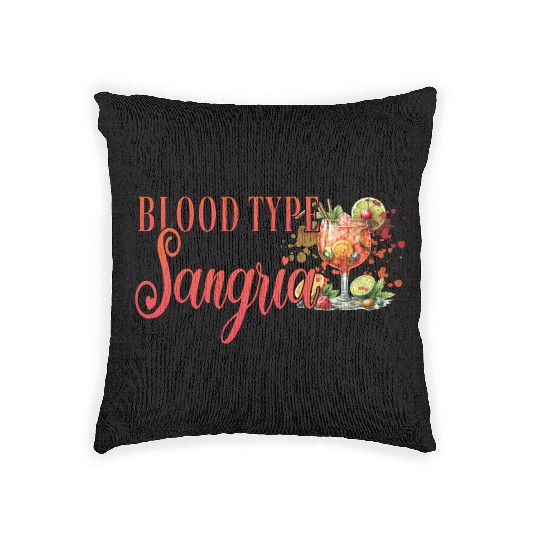 Cocktail Bartender Blood Type Sangria Woven Pillows