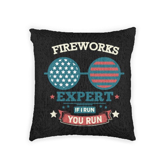 Fireworks Expert: If I Run, You Run! Woven Pillows