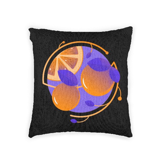 Orange Fruit Woven Pillows