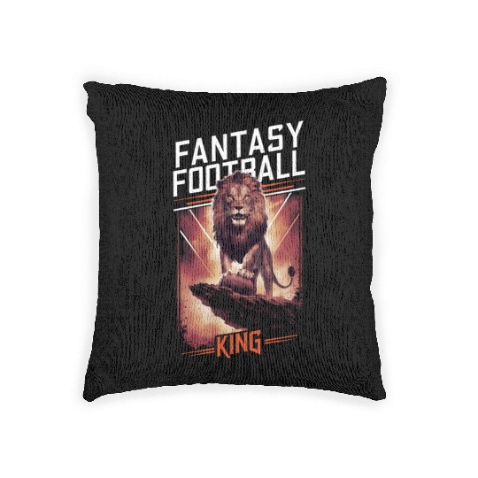 FANTASY FOOTBALL KING LION FANTASY FOOTBALL CHAMP Woven Pillows