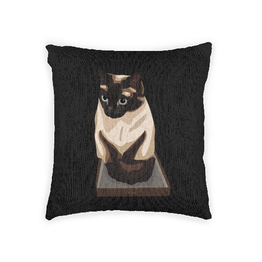 Siamese Cat in Box Woven Pillows