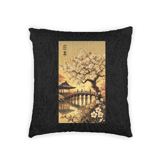 Japan church flowers Tokyo design Woven Pillows