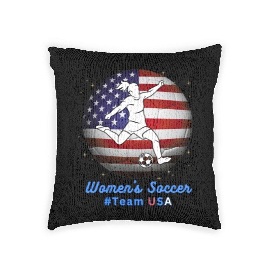 Women's Soccer #Team USA - watch women's sports Woven Pillows