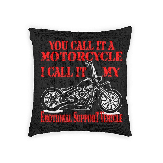 Emotional Support Motorcycle LIKE US ON FACEBOOK Woven Pillows